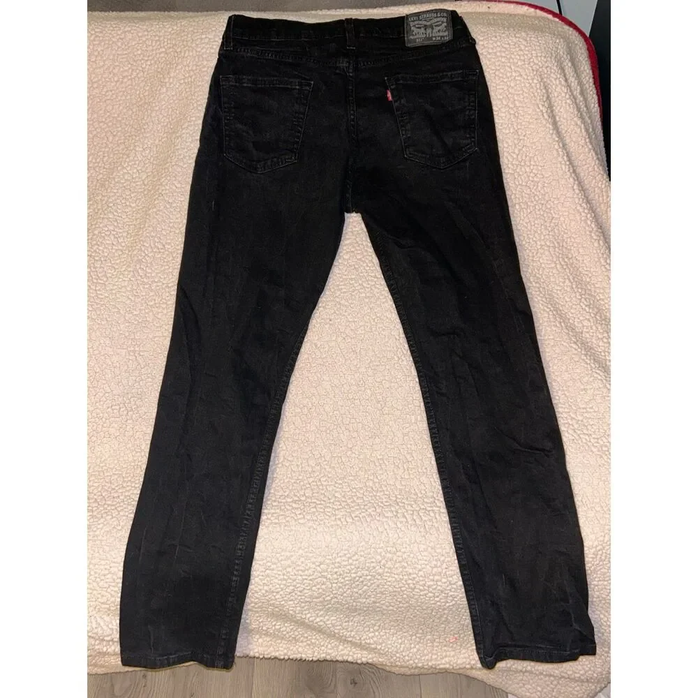 Y2K Streetwear Classic Black Levi's 511 Slim Fit Jeans W34 L32 Minimalist